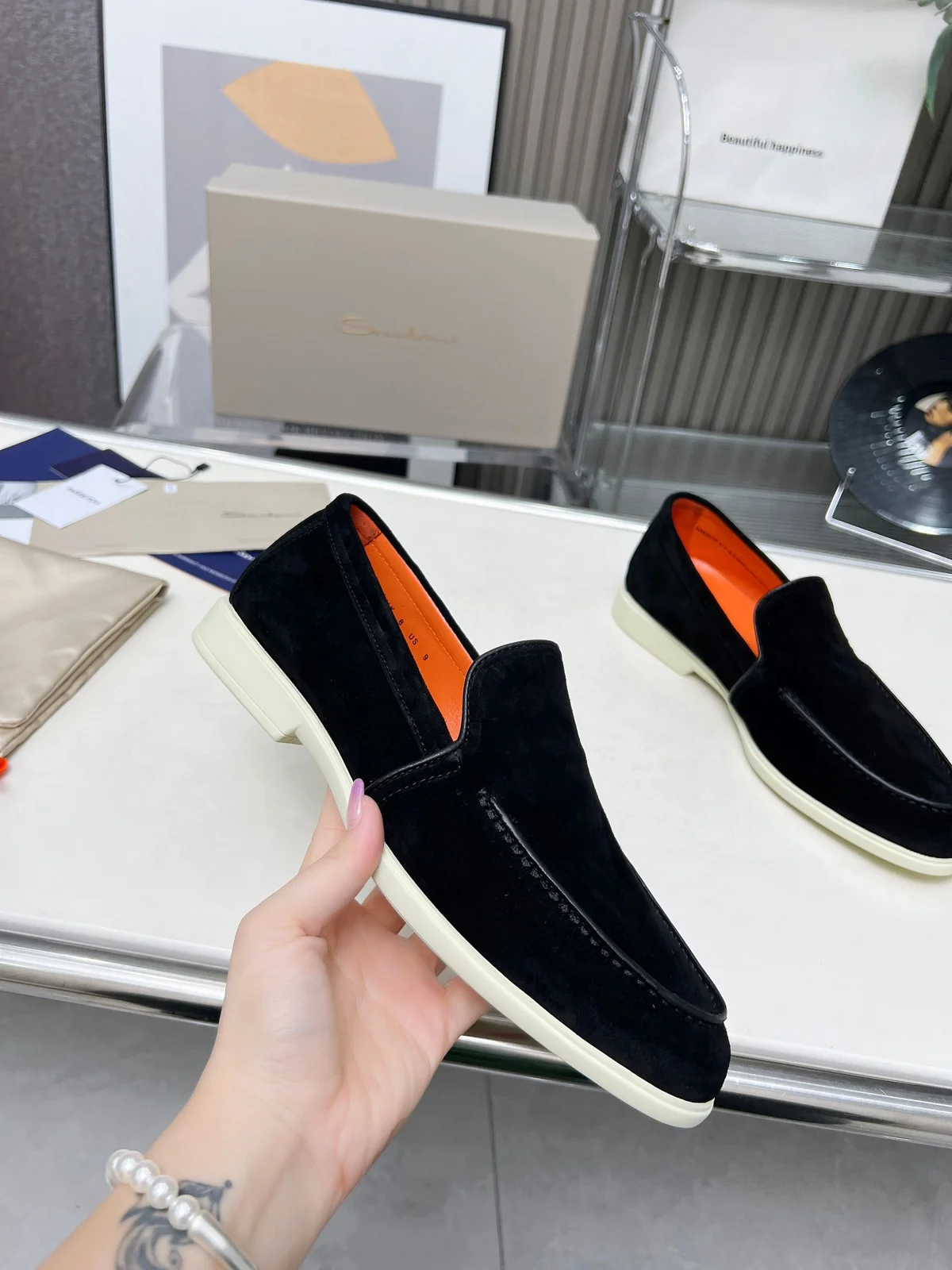 Santoni Four Seasons Classic Loafers Casual Business Style Single Shoes