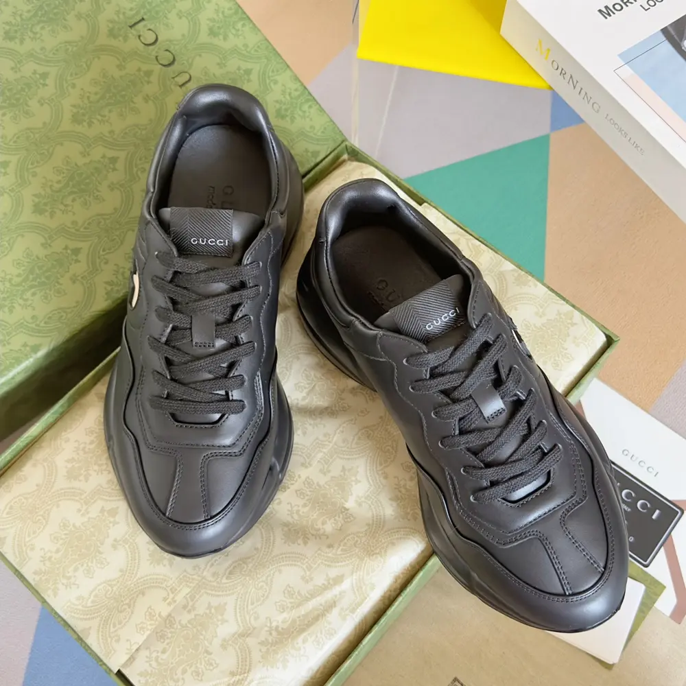 GUCCI Rhyton series latest version double G dad shoes couple style thick sole casual sports