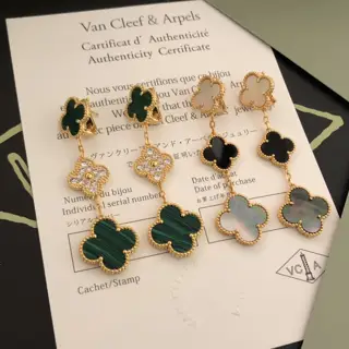 Van Cleef & Arpels Triple Flower Clover Earrings