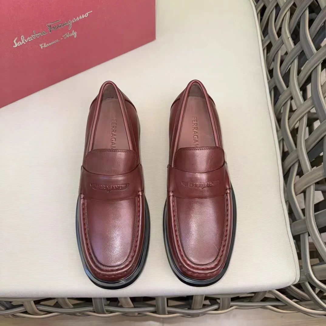 Salvatore Ferragamo men’s leather shoes. Uppers