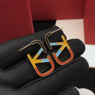 Valentino earrings colored oil drops red