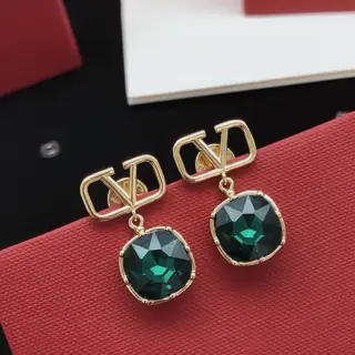 Valentino earrings and pendant green