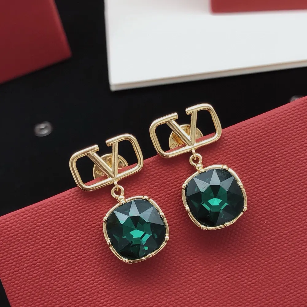 Valentino earrings and pendant green