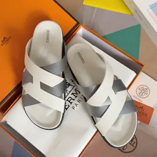 Hermès Kazimir series cross webbing waterproof platform sandals retro second uncle shoes H