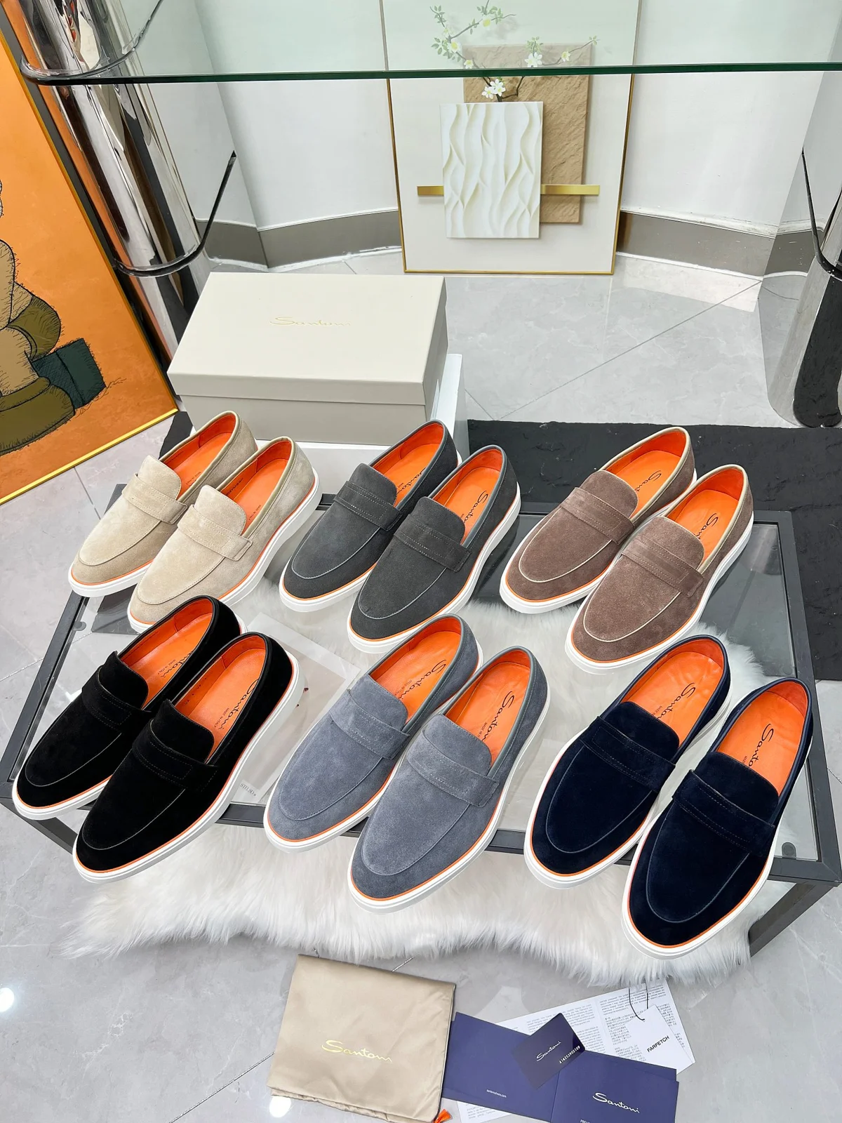 Santoni four seasons classic loafers casual business style shoes
