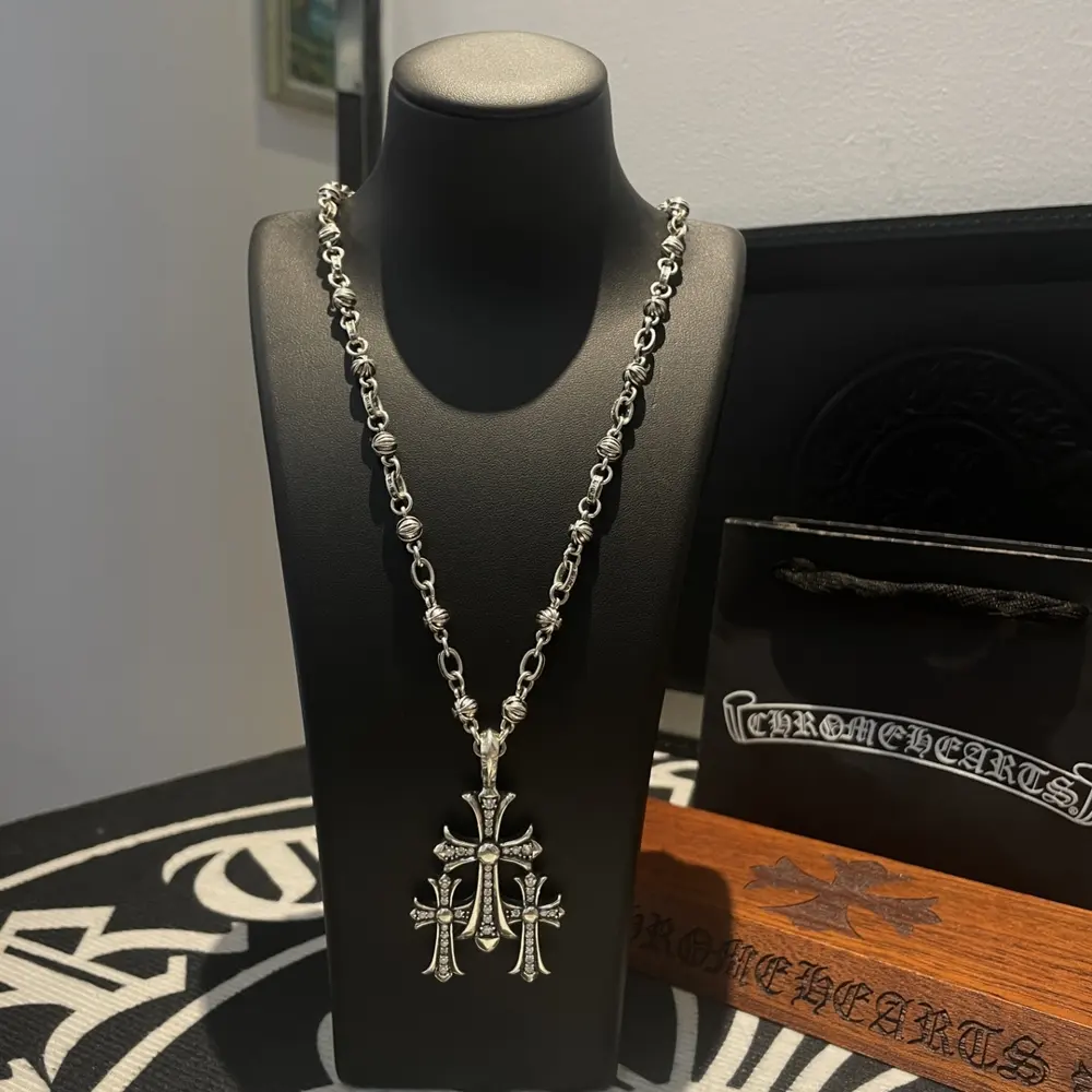 Chrome Hearts cross flower ball necklace