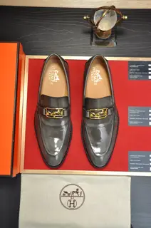 Hermès business leather shoes imported cowhide + cowhide lining extraordinary texture