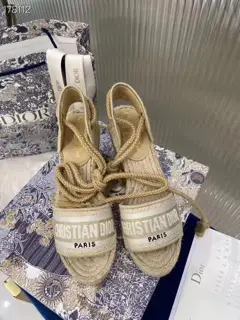 Dior pattern jacquard embroidered fisherman shoes