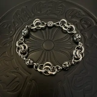 Chrome Hearts classic vintage bracelet cross flower ball round buckle
