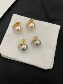 Celine white stud earrings