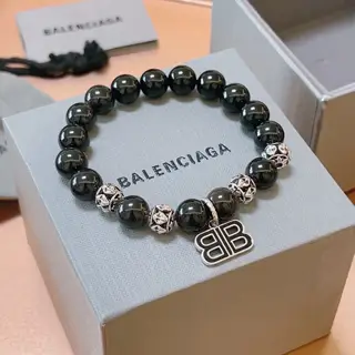 Balenciaga natural obsidian bracelet