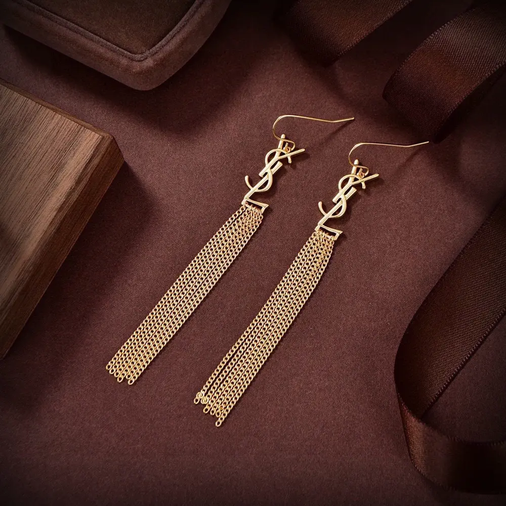 Yves Saint Laurent Tassel Chain Earrings