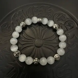 Chrome Hearts classic retro multi-element white cat’s eye bracelet