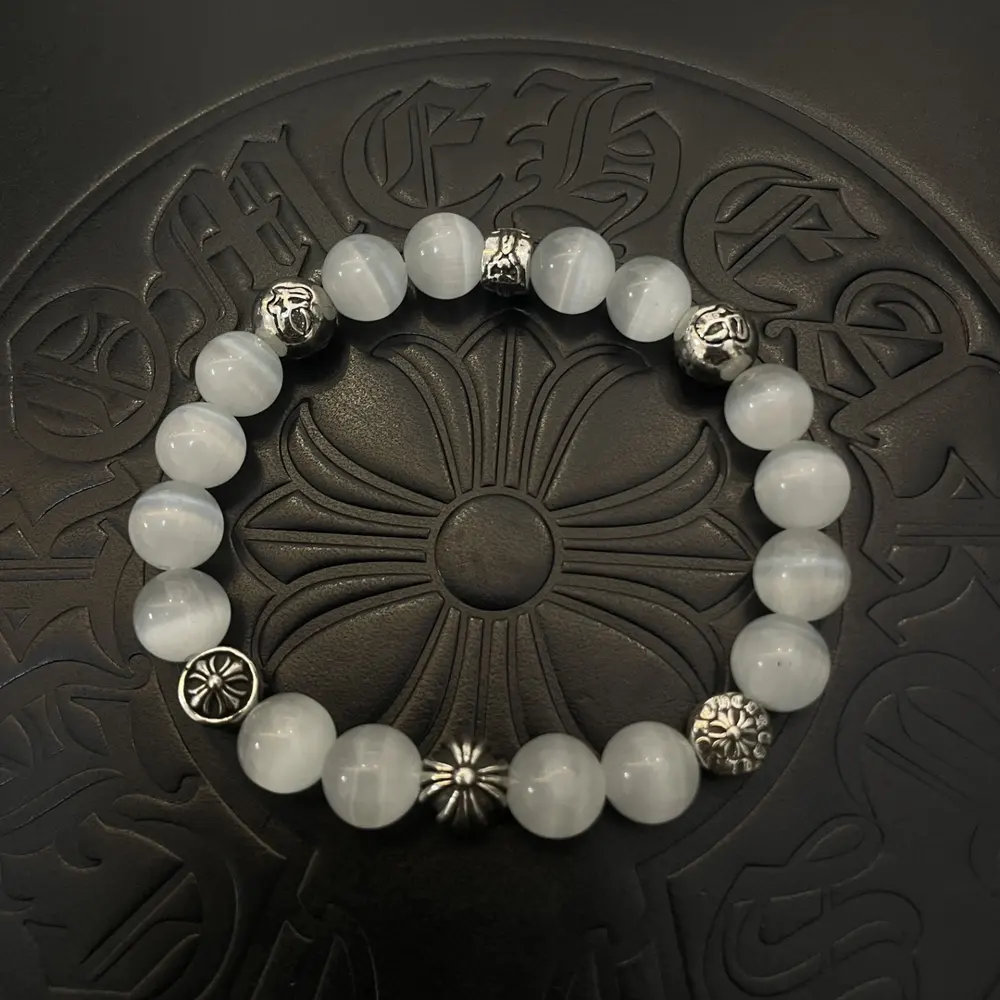 Chrome Hearts classic retro multi-element white cat’s eye bracelet