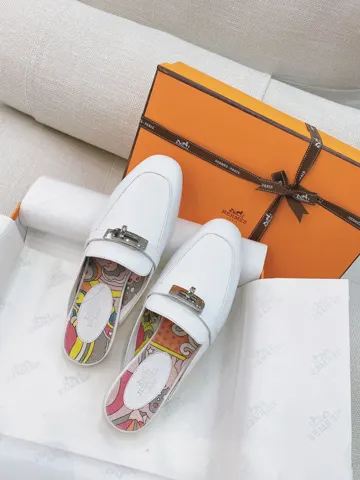 Birkenstock Hermès official website synchronized Kelly buckle mules/closed toe half slippers