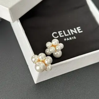 Celine rice pearl stud earrings