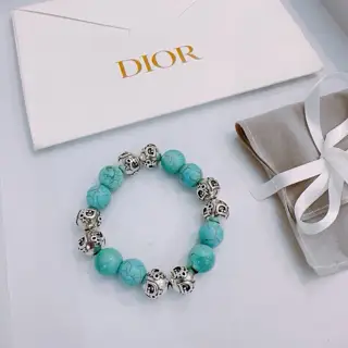 DIOR Multi-element agate Thai silver style bracelet