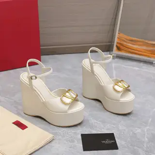 Valentino/Valentino VT 2022SS latest metal logo wedge high platform sandals