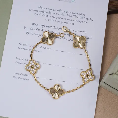 Van Cleef & Arpels five-flower diamond laser bracelet