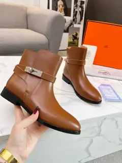 Hermès classic buckle flat boots