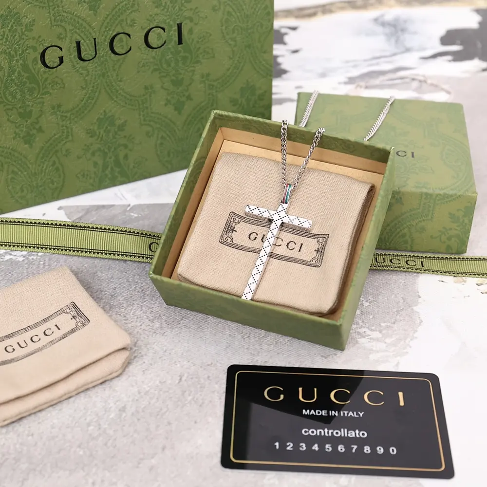 Gucci Double G Cross Necklace Size: 60
