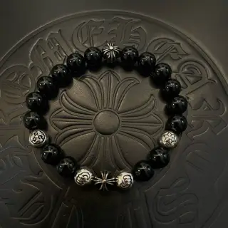 Chrome Hearts Classic Retro Multi-element Obsidian Bracelet