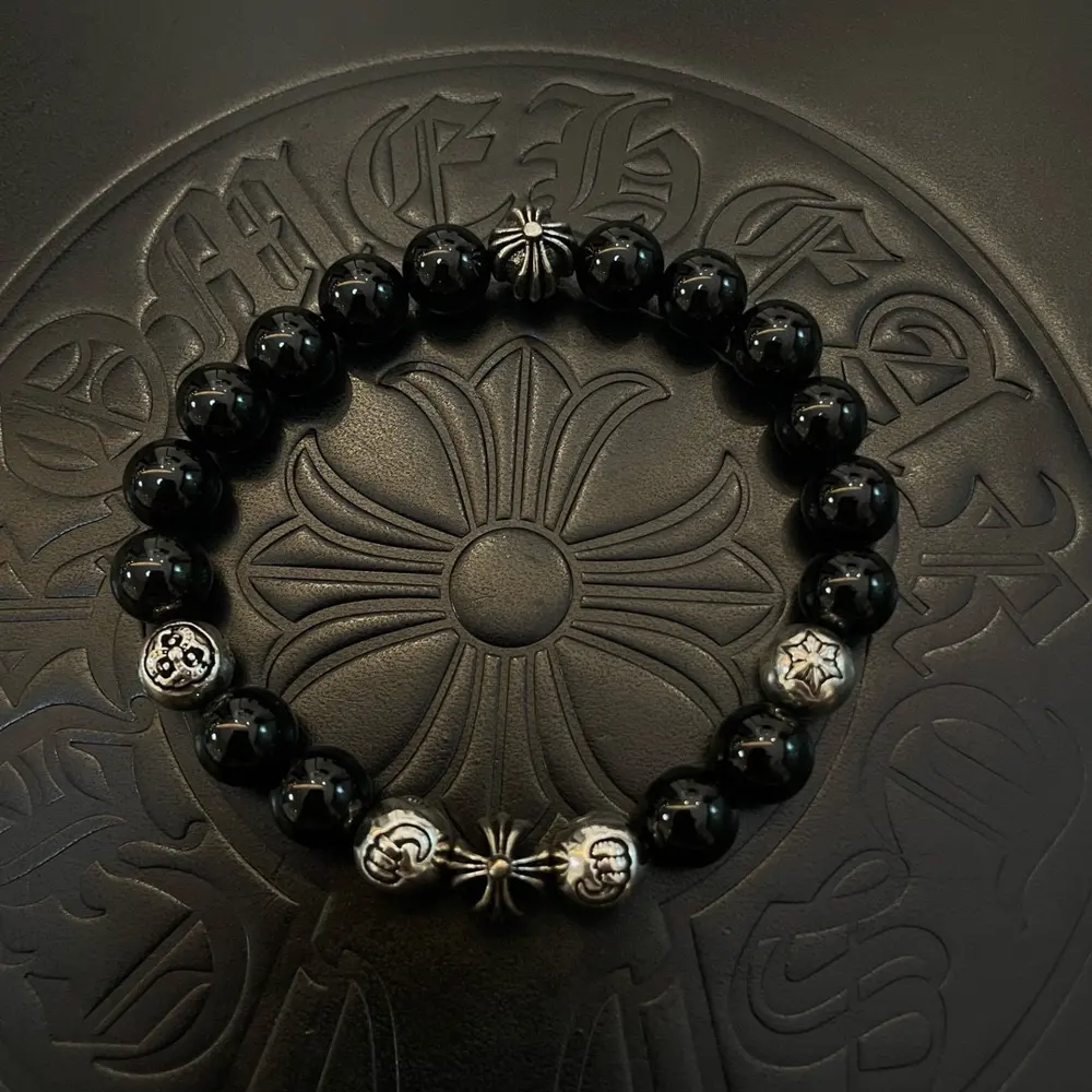 Chrome Hearts Classic Retro Multi-element Obsidian Bracelet