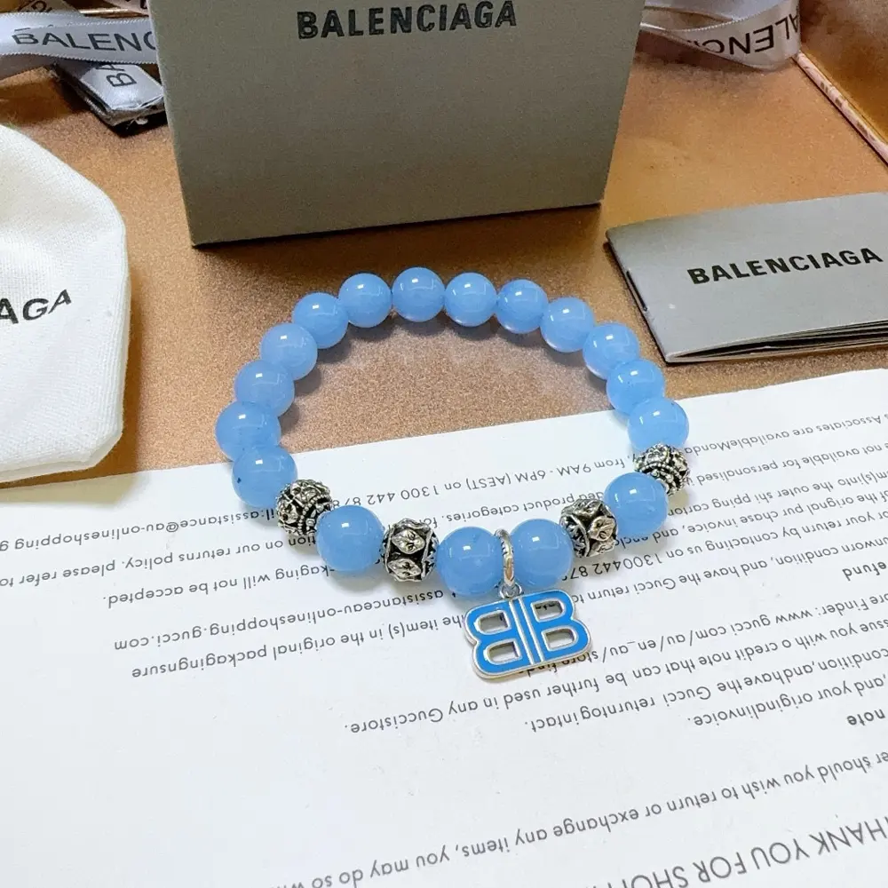 Balenciaga natural beads bracelet