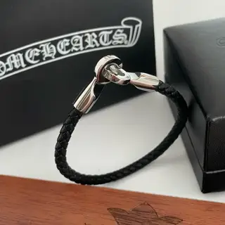 Chrome Hearts Classic Vintage Double Buckle Leather Bracelet