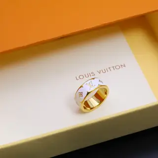 Louis Vuitton silver logo print ring