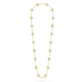 Van Cleef & Arpels high-end carve pattern + diamond 20-flower four-leaf clover necklace