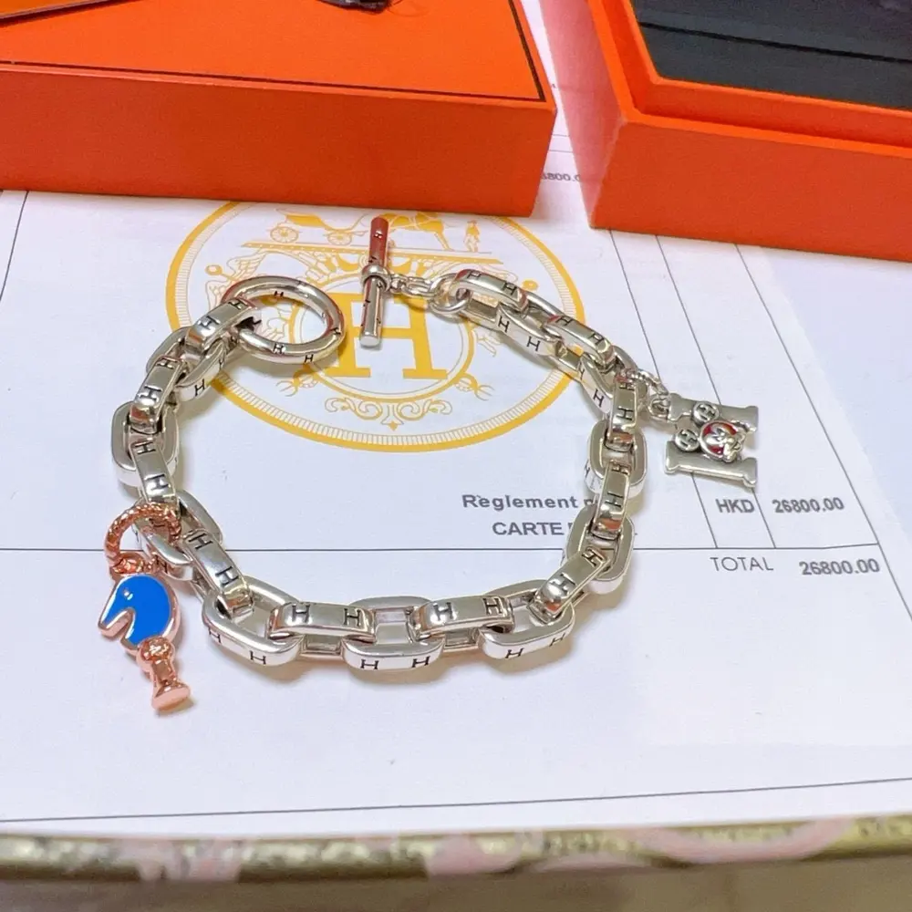 New Hermès bracelet thickened version platinum version. High-end precision version