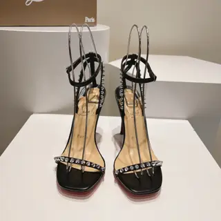 Christian Louboutin one-strap rivet high-heeled sandals