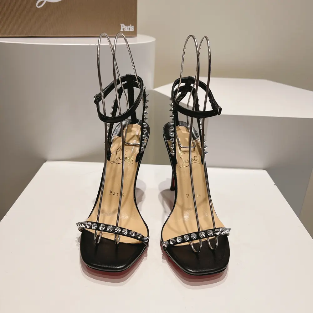 Christian Louboutin one-strap rivet high-heeled sandals