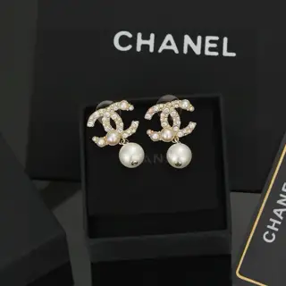 Chanel Classic Double C Pearl Earrings