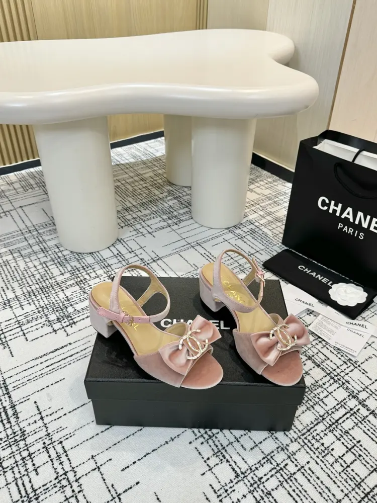 Chanel Bow Rhinestone Slippers Sandals