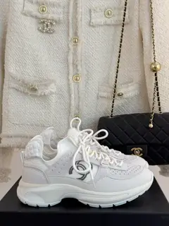 Chanel classic black and white samurai sneakers