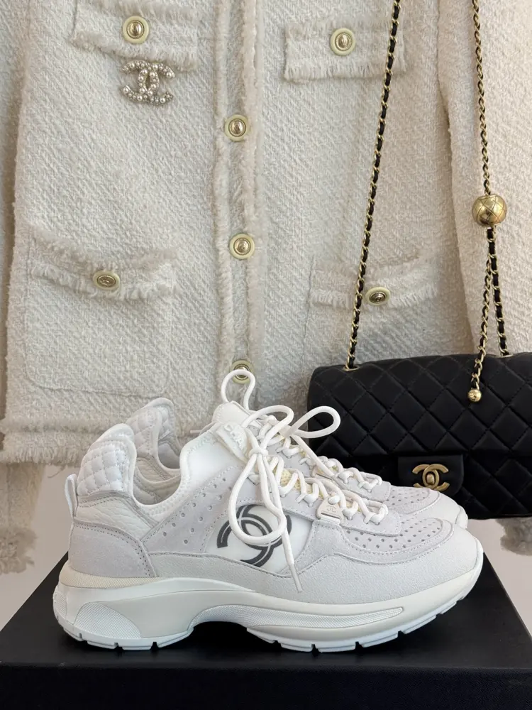 Chanel classic black and white samurai sneakers