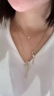 Tiffany full diamond key necklace