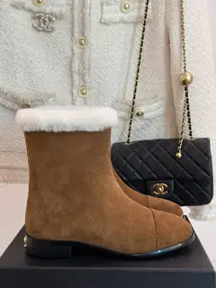 Chanel Double C Colorblock Snow Boots