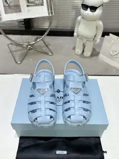 Prada new sandal series classic triangle buckle pig cage sandals classic upgrade comfort