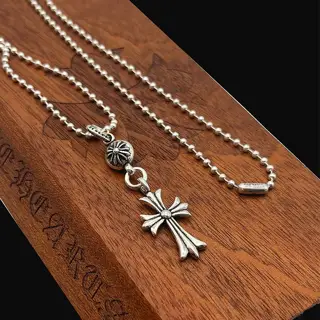Chrome Hearts Basic Single Ball Cross Pendant Necklace
