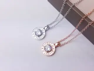 Bvlgari diamond ring necklace diamond pendant ~ classic engraved ring base design inlaid