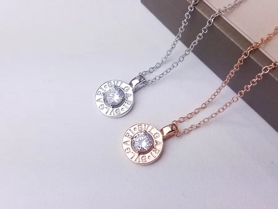 Bvlgari diamond ring necklace diamond pendant ~ classic engraved ring base design inlaid