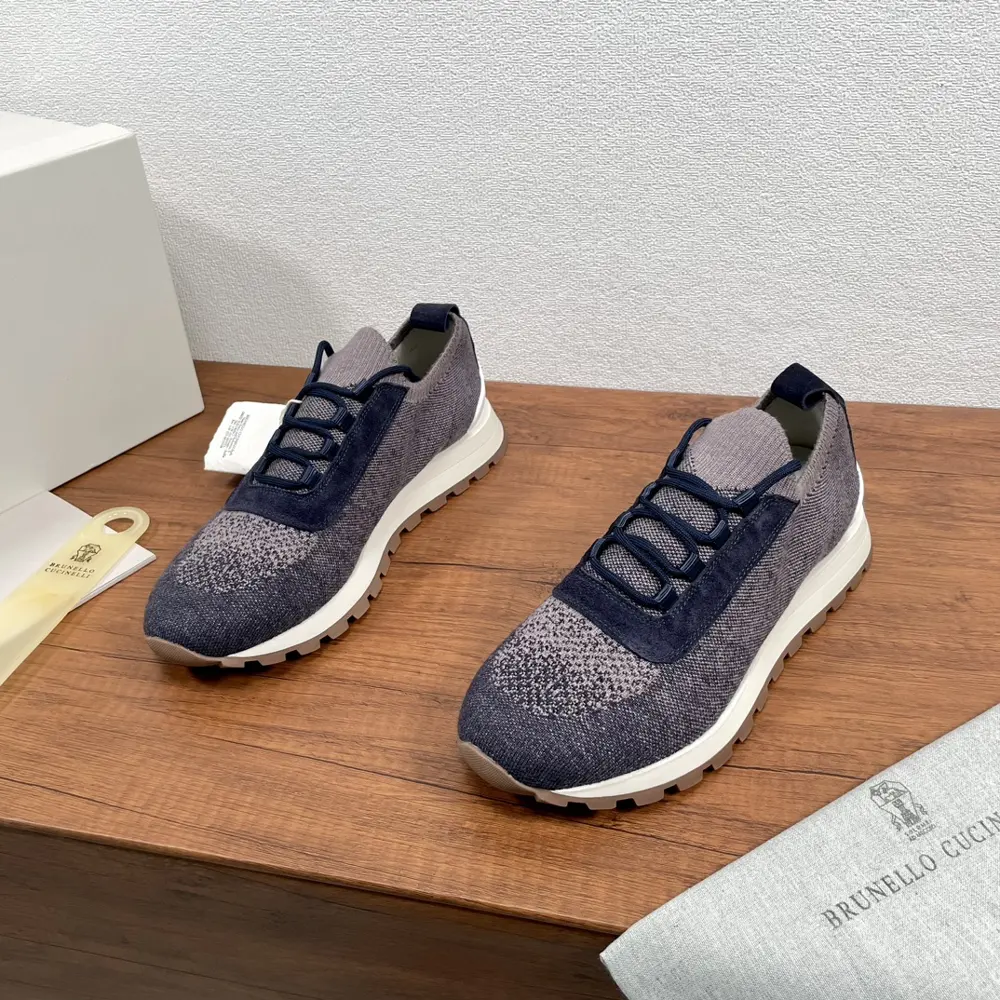 Brunello Cucinelli men’s knitted sneakers shipped