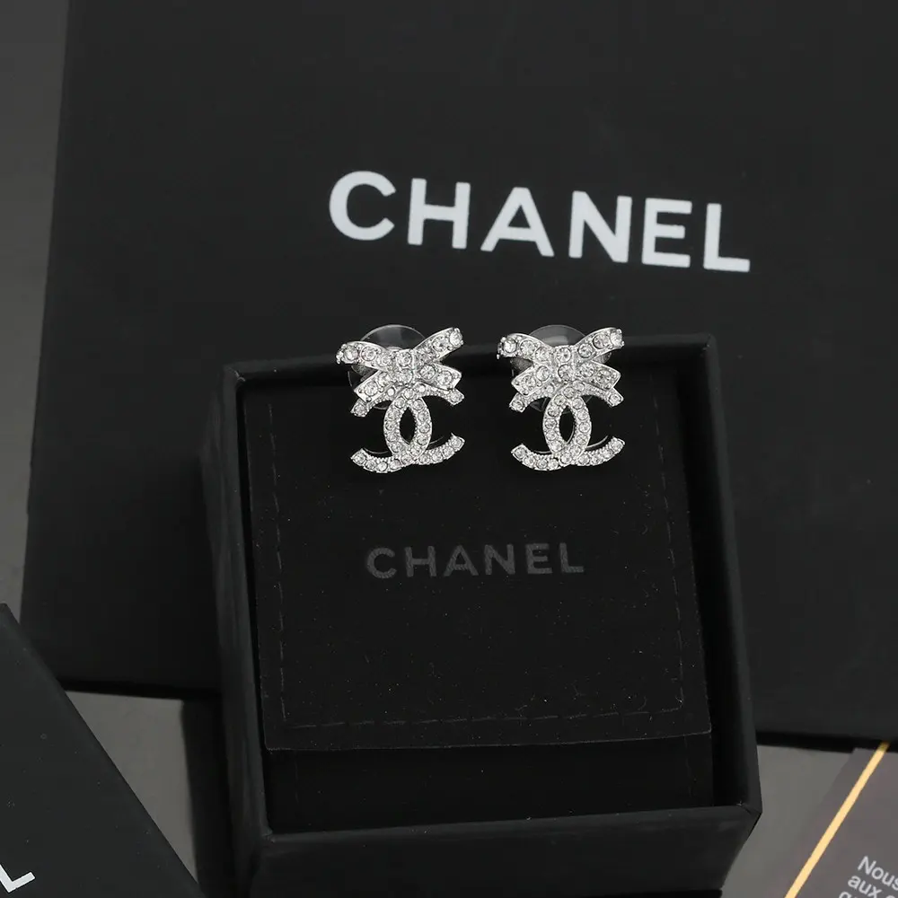 Chanel bow earrings