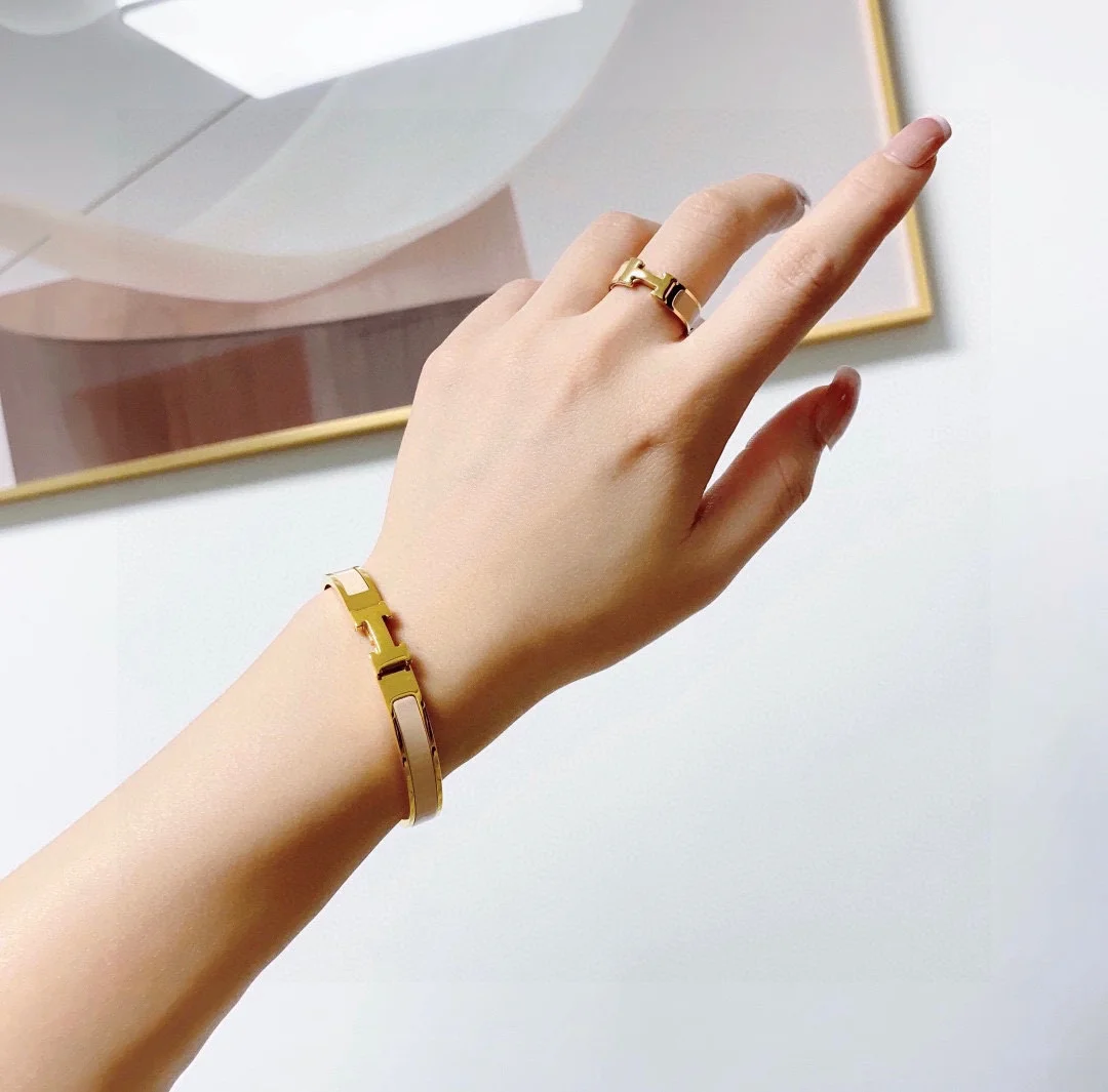 Hermes Enamel bracelet small size thin high version one-to-one precision version