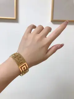 Givenchy wide hollow carved unisex bracelet