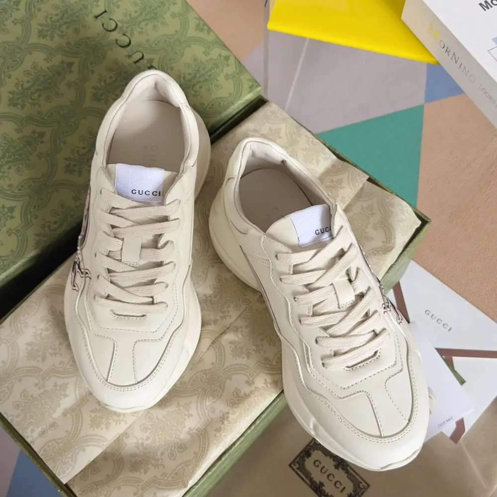 GUCCI Rhyton series latest version double G dad shoes couple style thick sole casual sports