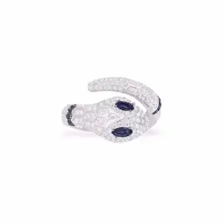 APM Monaco exotic single-loop blue-eyed snake ring